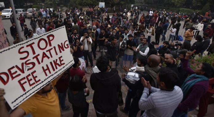 JNU says it is facing a deficit of Rs 45 crores and since UGC rules prevent payment to contractual staff from salary budget, the feel hike is necessary