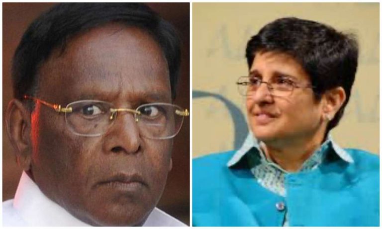 Puducherry CM calls LG Kiran Bedi a ‘demon’ while addressing a meeting on Indira Gandhi’s 35th death anniversary