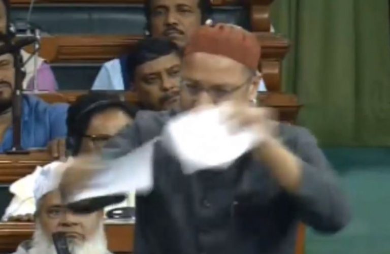 After spewing venom against Amit Shah, AIMIM chief Asaduddin Owaisi tears copy of CAB in Lok Sabha