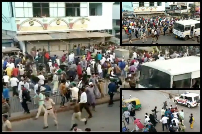 Watch: Muslim mob goes on a rampage during anti-CAA riots in Ahmedabad, pelt stones, almost lynch policeman