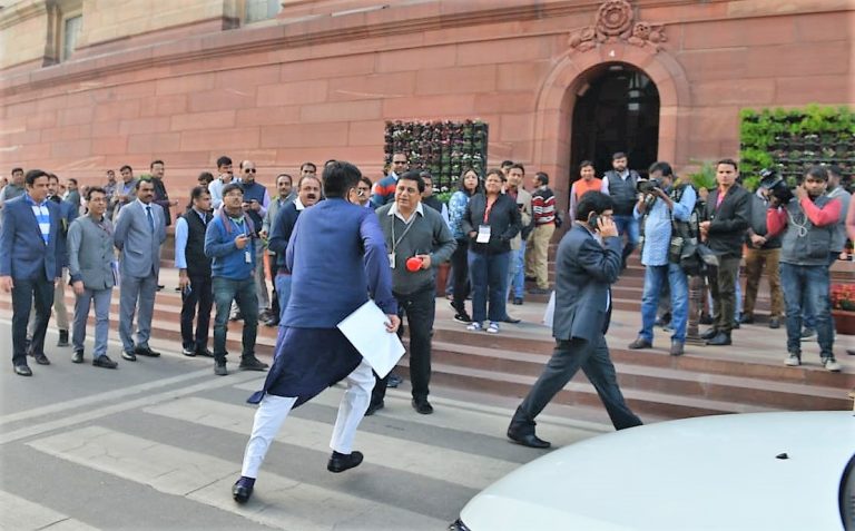The story behind viral picture of Piyush Goyal running towards parliament building