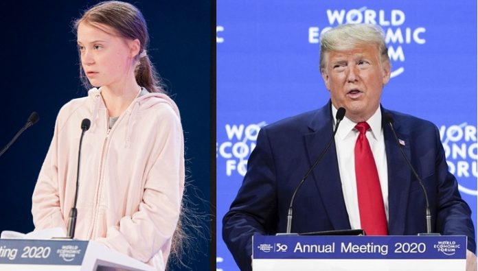 Greta Thunberg Donald Trump WEF Davos