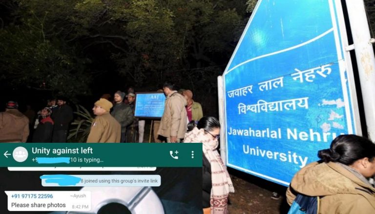JNU violence: Delhi police identify 37 members of the WhatsApp group ‘Unity Against Left’