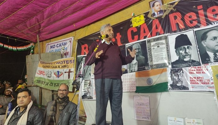 Three days after attending event in Pakistan, Mani Shankar Aiyar joins anti-CAA protests in Delhi where ‘Jinnah Wali Azadi’ slogans were raised