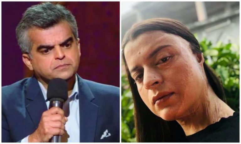 Middle-aged ‘comedian’ extends support to film on acid attack victims by mocking an acid attack victim