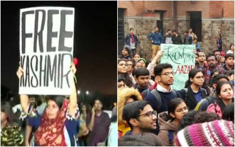 After ‘Free Kashmir’ poster in Mumbai, now ‘Kashmir Maange Aazadi’ slogans and posters in DU