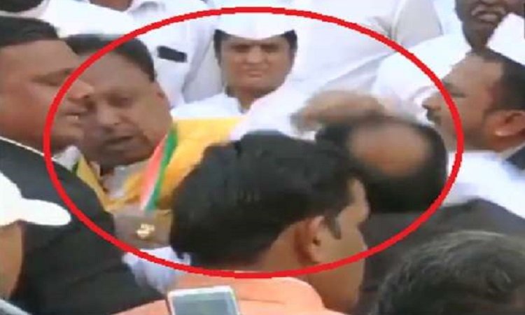 Watch: Madhya Pradesh Congress leaders slap each other at Republic Day event in Indore