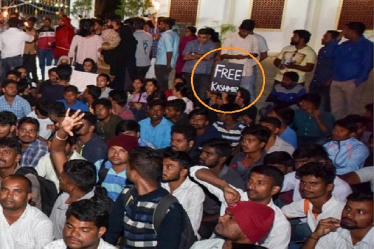 Mysuru: ‘Free Kashmir’ posters held during protests in support of JNU, sedition case filed
