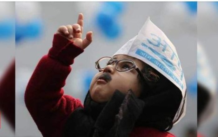 Pictures of ‘Baby Kejriwal’ donning AAP’s white cap and muffler take internet by the storm