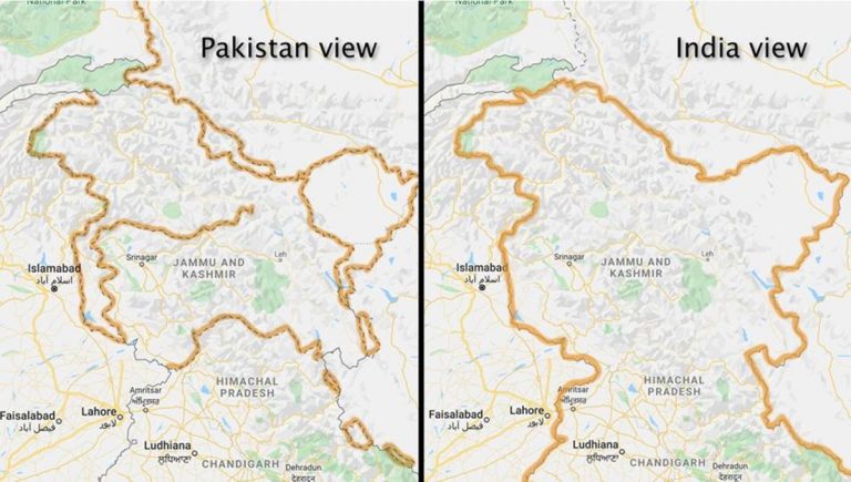 Google maps marks Kashmir outline ‘disputed’ when viewed from outside India