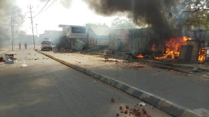 Communal flare-up between two communities as 25 houses and shops set ablaze