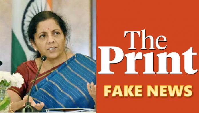 The Print Nirmala Sitharaman fake news