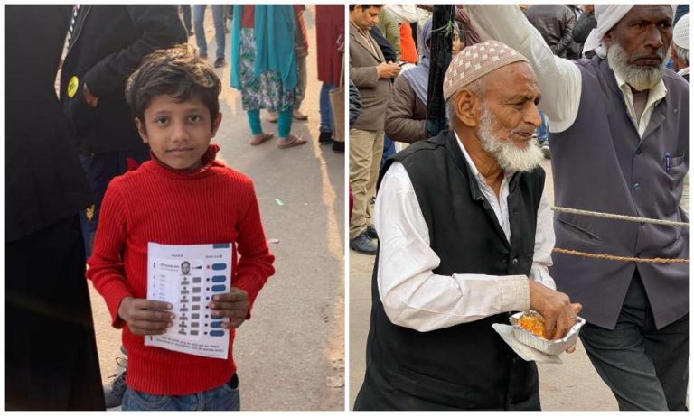 Shaheen Bagh: Children campaigning for AAP candidate Amanatullah Khan amidst Biryani feast