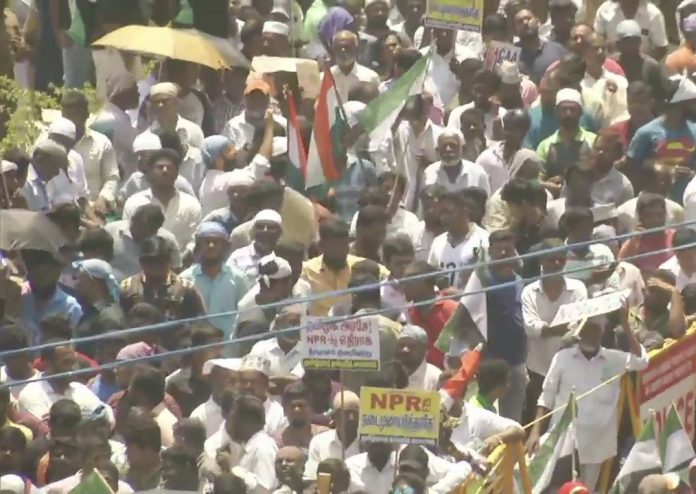 Thowheed Jamath group stages a protest in Chennai despite coronavirus concerns