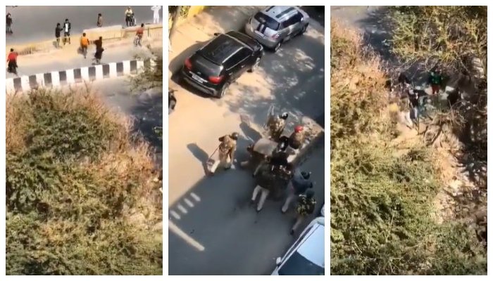 Another video surfaces showing police personnel rescue injured DCP Amit Sharma from rioting mob in East Delhi