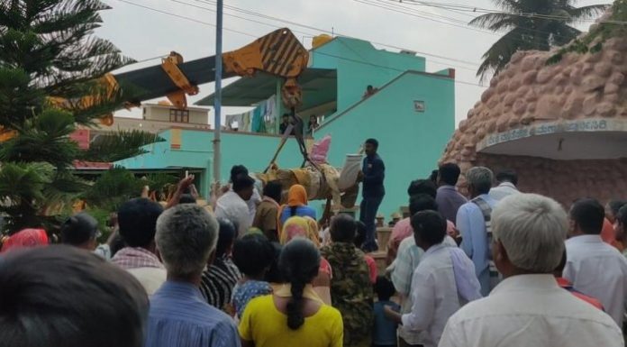 12 foot Jesus statue and crosses planted atop a hill in Devanahalli removed after locals allege land encroachment and conversions