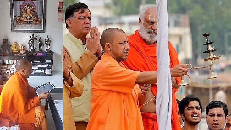 iPad in one hand and Aarti thali in another, Yogi proved his critics wrong