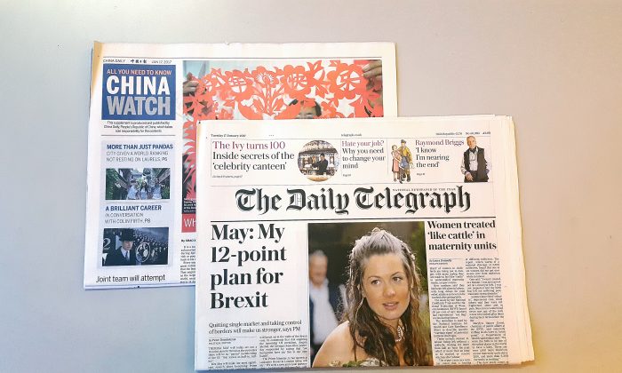 Daily Telegraph stops publishing long-running propaganda section funded by China