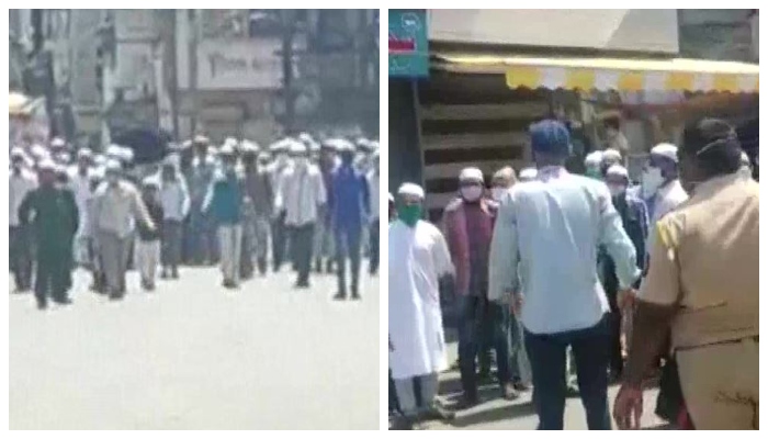 Malegaon: Over 500 people gather at Noorani Masjid area for a funeral procession despite lockdown orders, dispersed after police intervention