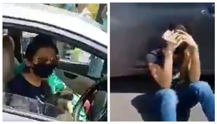 Lockdown drama: Viral video shows woman driver yelling at cops, then weeping in melodramatic style