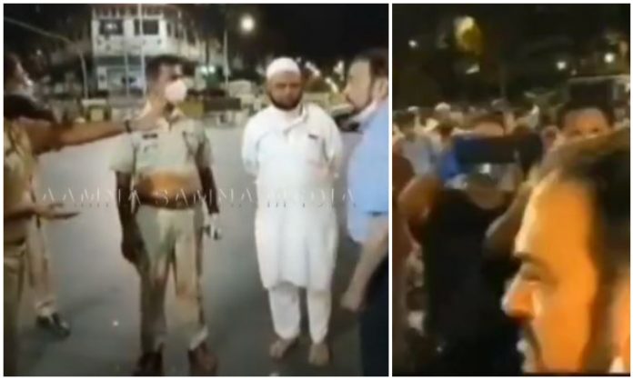 SP MLA Abu Azmi sits on dharna outside Nagpada station in Mumbai, raises slogans against lady police officer