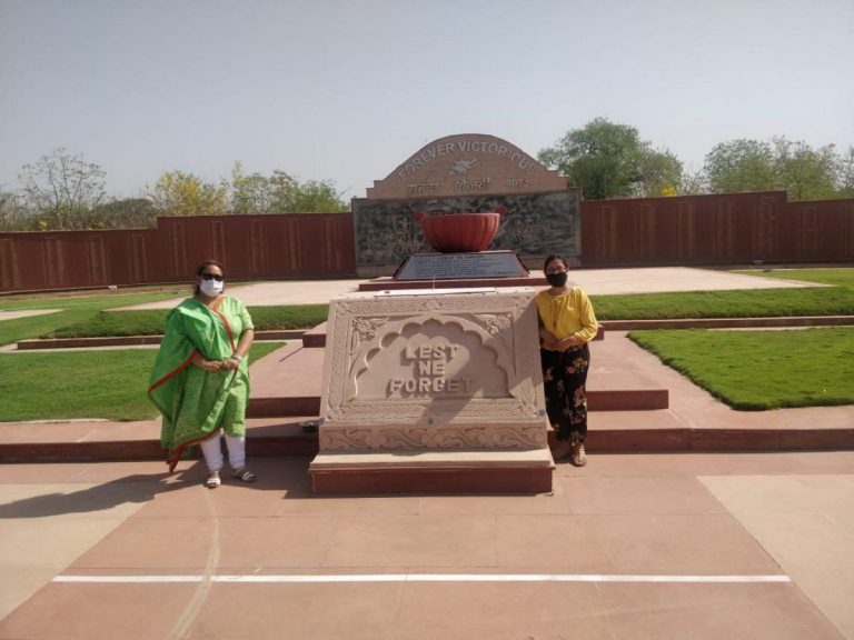 Handwara encounter martyr Colonel Ashutosh Sharma’s wife scatters his ashes at South West Army command War Memorial