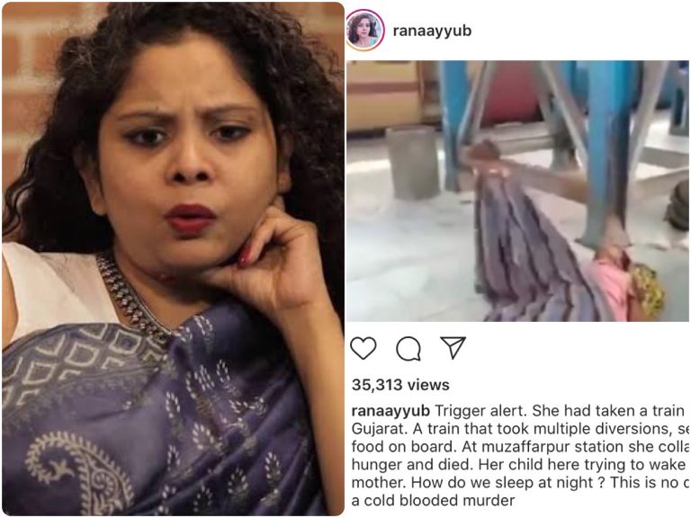 Journalist Rana Ayyub lies, shares a video on Instagram to claim a passenger on-board Shramik train had died of hunger