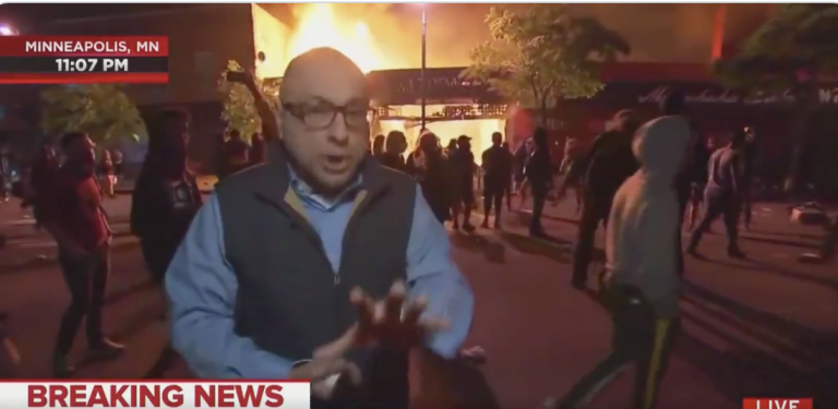 MSNBC reporter says Minneapolis protest against death of George Floyd ‘not unruly’ while standing in front of a burning building amidst riots
