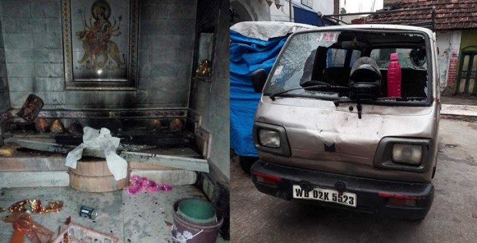 Bengal police says Muslims in Telinipara attacked Hindus with swords, bombs, gas cylinders and burned their houses down because of a 'taunt'