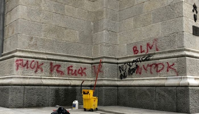 George Floyd Case: Rioters desecrate 142-year-old Cathedral in New York, Synagogue in Los Angeles with hateful graffiti