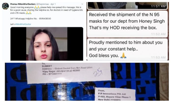 Prerna Dawar, a marketing professional and fashion influencer, has been helping to supply PPEs to medical professionals