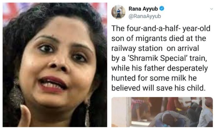 Rana Ayyub again spreads fake news over a child's death at Muzaffarpur station, gets fact-checked by the railways