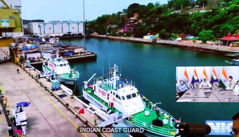 Defence Minister Rajnath warns about non-traditional threats in the sea, commissions three new coast guard vessels
