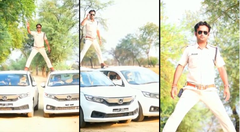 Madhya Pradesh: Cop fined ₹5000 after he pulls off an ‘Ajay Devgn’ stunt on two moving cars in a viral video