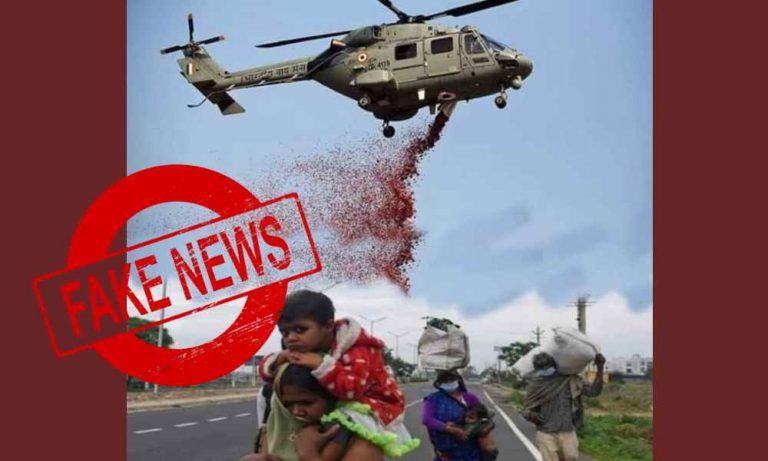 Fact-check: Did Indian Air Force shower flower petals on the migrant workers walking home amid coronavirus lockdown