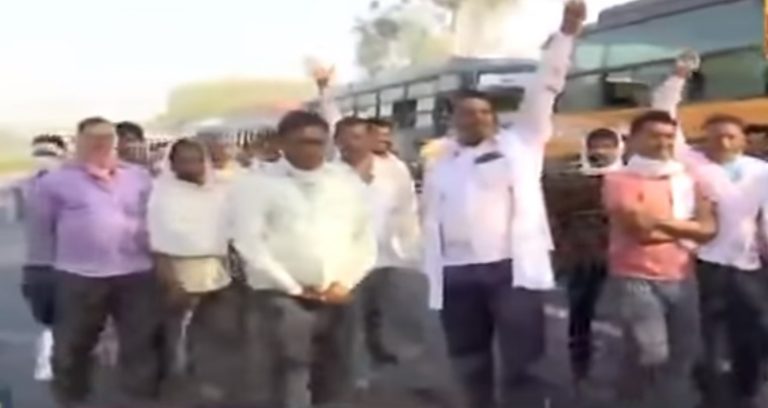 Watch: Bus drivers sent by Priyanka Gandhi to ferry stranded migrants to UP protest against stale food, raise anti-Congress slogans