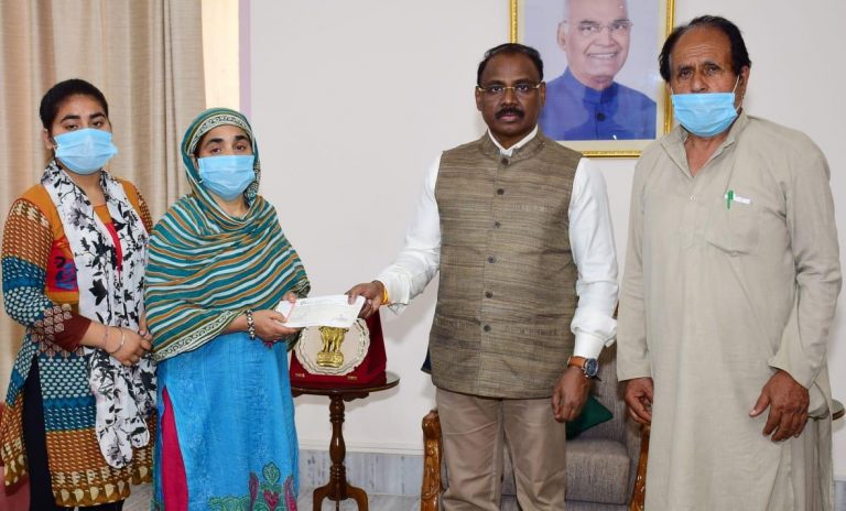 Jammu and Kashmir administration hands over Rs 20 lakh relief to the family of martyred sarpanch Ajay Pandita