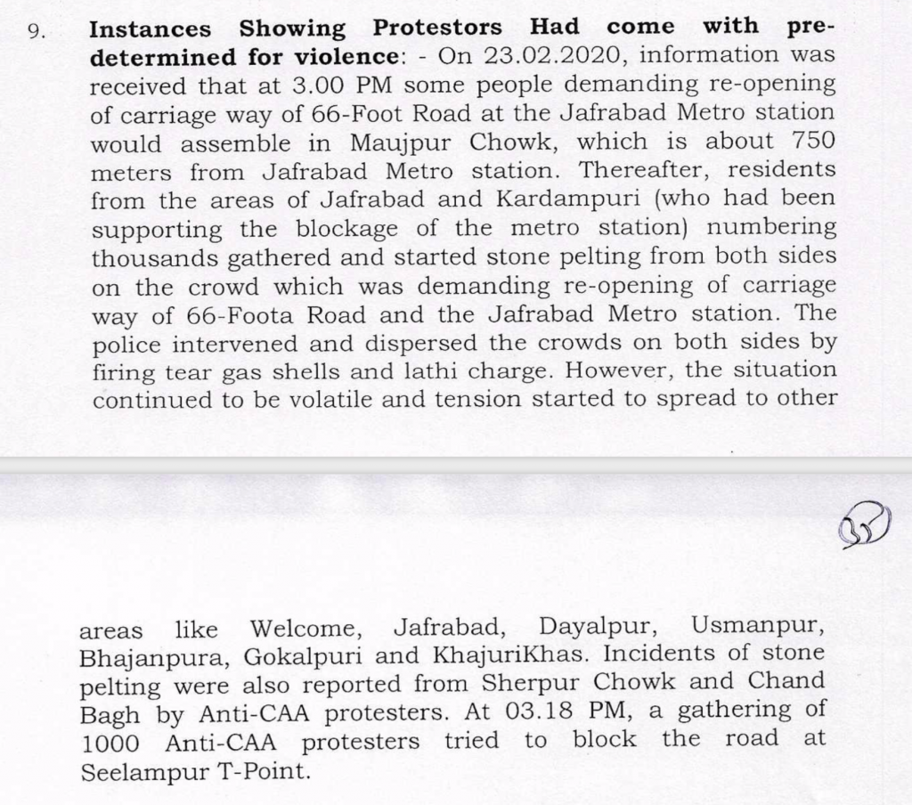 Chargesheet in Delhi Riots case 