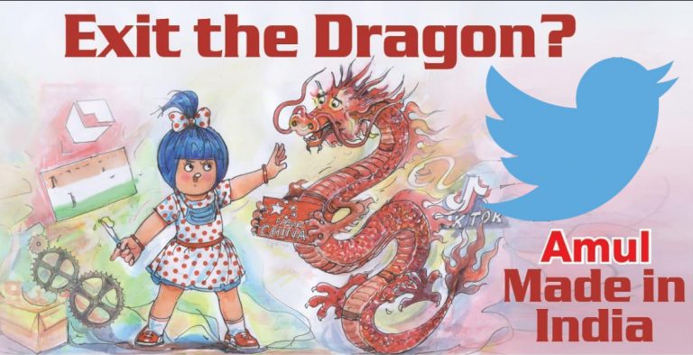 Twitter temporarily deactivates official Amul account after Amul posted a topical asking to boycott Chinese products