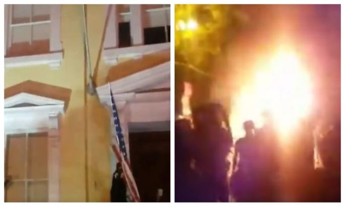 200-year-old historic St John’s church near White House has been vandalised and set on fire by Antifa rioters