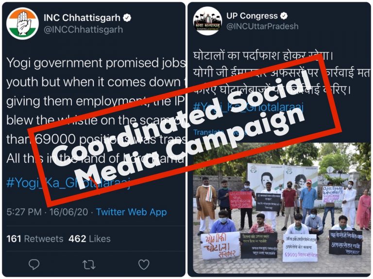 Congress attempts to trend ‘Yogi_Ka_Ghotalaraaj’ on Twitter. Here is how it was coordinated behind the scenes