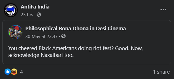 Antifa India glorifies naxalism