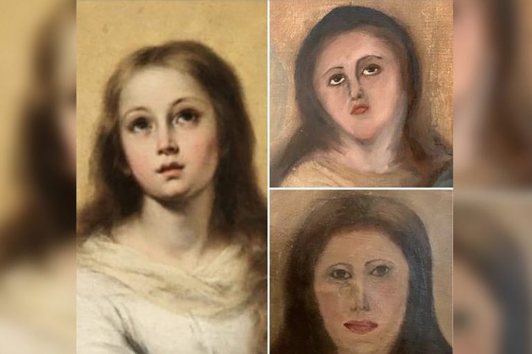 After botched up ‘Monkey Christ’, another Spanish restorer botches up Virgin Mary painting despite two attempts