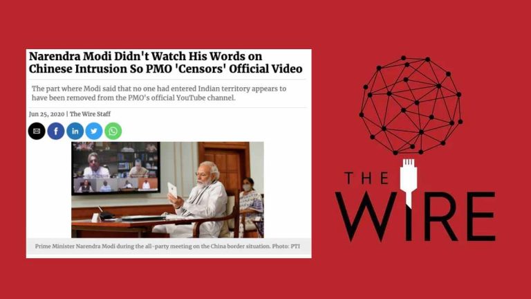 The Wire passes off lag in transmission of live telecast as ‘censoring’ crucial information on Galwan faceoff’