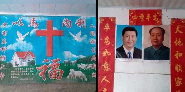 China takes down Christian religious symbols and images of Jesus, orders Christians to put up posters of Jinping and Mao
