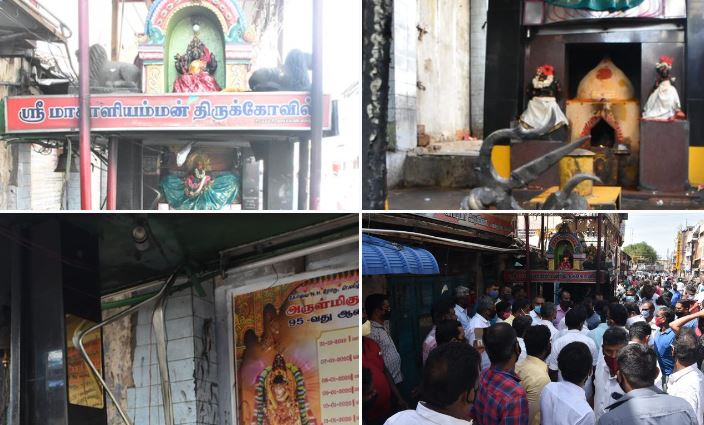 Coimbatore: Unknown miscreants desecrate three Hindu temples and set them on fire, damage Trishul in front of one temple