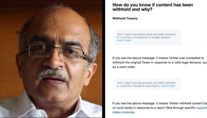 Contempt of Court: Twitter withholds 'tweets' of Prashant Bhushan