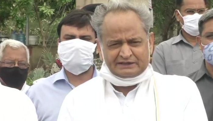 Rajasthan: CM Ashok Gehlot threatens mass uprising against the governor, Congress MLAs protest outside Raj Bhawan