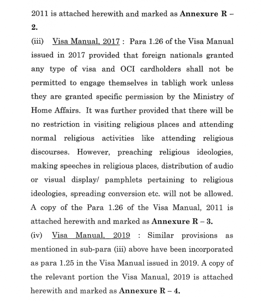 MHA response in the Tablighi Jamaat case 