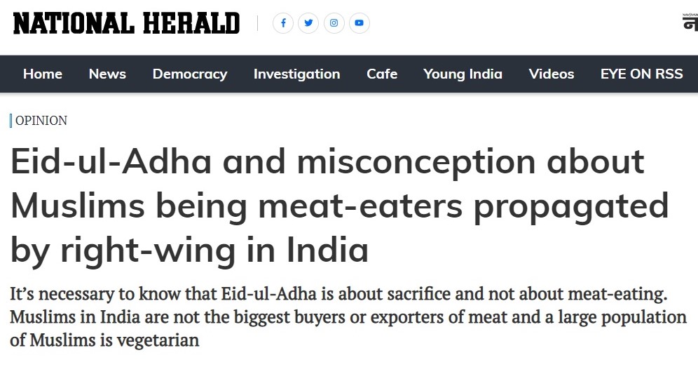 Article on National Herald about Bakra Eid 